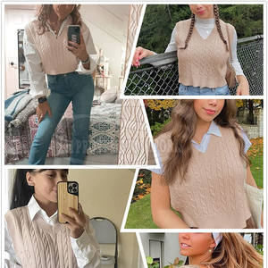 Dernier style Gilet court en tricot décontracté pour femmes Gilet court en tricot confortable au meilleur prix pour femmes - Product Image 3