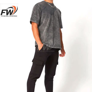 T-shirts personnalisés délavés à l'acide, effet vieilli vintage, pour votre propre marque, en tissu épais de haute qualité - Product Image 4