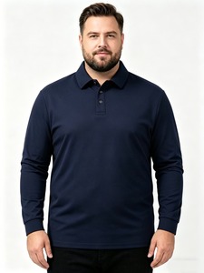 Camiseta Polo de Manga Larga 100% Algodón, Cuello Personalizado, Logotipo de Marca Personalizado Vintage, Estilo Clásico Informal, Color Sólido, Transpirable - Product Image 1