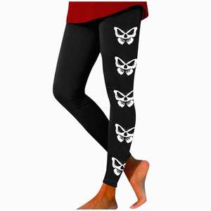 Leggings noirs taille haute Splendid Apparel à motif Paisley, longueur intégrale, extensibles, tricotés, respirants, en polyester, style bohème pour femmes - Product Image 3