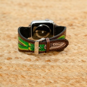 Meilleures ventes Bracelet de montre en cuir véritable Bracelet de montre en cuir repoussé à la main Nouveaux cadeaux Western Business Casual Fashion - Product Image 6