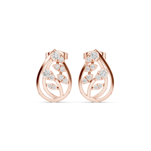 ต่างหูเพชรทรงกลมทองคำขาว 14K เพชรเพาะเลี้ยงสำหรับผู้หญิง สวมใส่ในงานปาร์ตี้ เพชรเพาะเลี้ยงใหม่ - Product Image 3