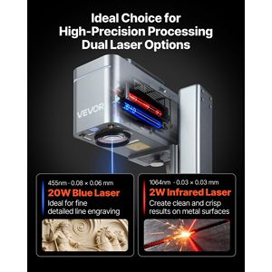 Grabador Láser Dual de 2W IR y 20W Azul, Portátil, de Alta Velocidad (10,000 mm/s), Máquina 2 en 1 para Grabado de 6.3 x 5.5 - Product Image 3