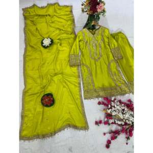 Beau haut-bas et ensemble Dupatta fantaisie pour femmes pour les fêtes - Product Image 1