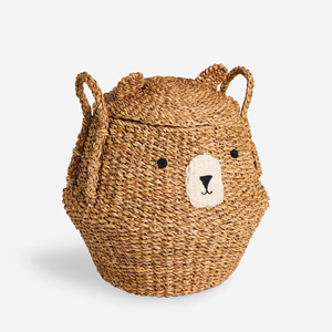 Panier de rangement artisanal Bear Natural Bertie Bear, panier de rangement en gros, écologique, fabriqué au Vietnam - Product Image 1
