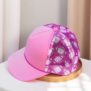 Gorras de béisbol de malla deportivas lisas de 5 paneles para hombre y mujer al por mayor, gorras de running de espuma con cuerda, gorras de camionero a cuadros para fútbol. - Product Image 5