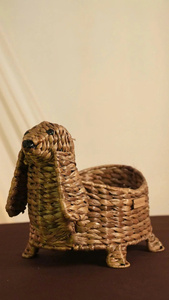 Unique Handmade Rattan Dog Shape <b>Storage</b> <b>Basket</b> <b>Wicker</b> Animal Design Organizer Bin Hamper For Kids Toy Nursery Decor Gift - Product Image 5