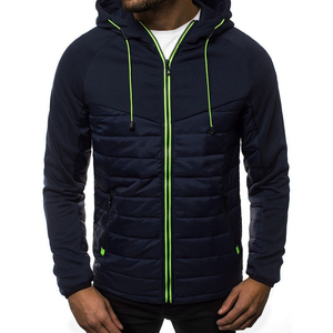 Hot Sale Custom Printed <b>Men's</b> Winter Puffer <b>Jacket</b> <b>Canvas</b> Fabric Stand Collar Male Padded Bubble Warm OEM - Product Image 2