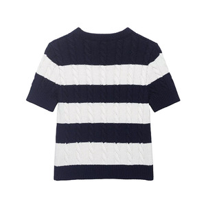 Ropa de Mujer para Primavera 2026, Suéter de Punto de Ocho Capas a Rayas, Estilo Retro Casual, Blusa para Mujer - Product Image 2