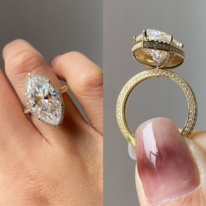 Premium VVS Moissanite Diamond Engagement <b>Ring</b> Elegant Wedding Bridal Jewelry with Brilliant Stone for Women and <b>Couples</b> - Product Image 3