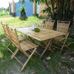 High Quality Bamboo Outdoor Furniture Home Garden Set Bar Bamboo <b>Table</b> and <b>Chairs</b> Set of 6 Made in Vietnam - Product Image 4