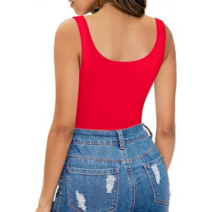 Body de Mujer con Cuello Redondo Rojo, Diseño Elegante 2026, Sin Costuras, Elástico, Ajustado, Cómodo, OEM ODM - Product Image 2