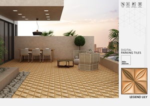 Azulejos de porcelana de cerámica para exteriores, resaltador de madera de 40x40cm con patrón de aparcamiento, acabado mate, 30x30cm - Product Image 6