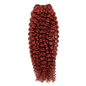 Long Reddish Curly Double Drawn 100% Remy Human Hair Weft <b>Wig</b> Full Volume Silk Base Average Size - Product Image 6