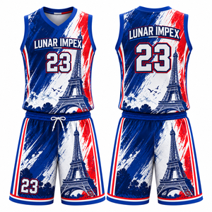 Ensemble d'uniformes de basketball personnalisés sublimés, respirants et à séchage rapide, maillot et short assortis, vêtements d'équipe personnalisés pour adultes unisexes - Product Image 1