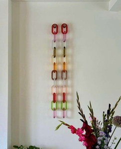 Eslabones de Cadena de Resina Grabados con Patrón Degradado Hechos a Mano con Diseño de Arte Moderno para Decoración de Mesa de Centro de Lujo - Product Image 1