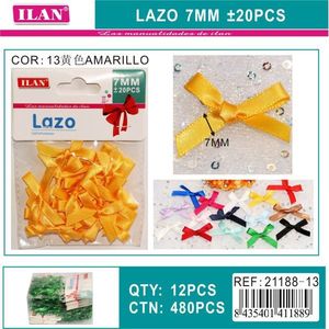 ILAN Nastro Lazo 7 mm Giallo 20 Pezzi Decorazioni Artigianali - Product Image 3