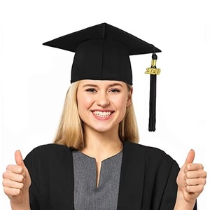 Gorra de Graduación Negra Personalizable al por Mayor para Uso Escolar, 100% Poliéster con Borla 2025 para Adultos - Product Image 4