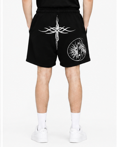 Shorts imprimés Fearless pour hommes, taille élastique rouge, streetwear décontracté, respirant, en maille, style boardshorts - Product Image 1