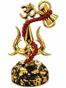 Murti Trishul en résine Mahadev pour la maison, le tableau de bord de la voiture et le bureau - Art religieux pour l'inauguration de la maison, idole du Dieu Shiva, Puja, méditation spirituelle - Product Image 1