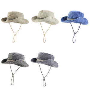 Wholesale Climbing Hiking Bucket Outdoor Custom Logo <b>Sun</b> Adjustable <b>Hat</b> Fishing Washed Cotton Boonie <b>Hats</b> <b>for</b> Women <b>Men</b> - Product Image 2