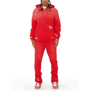 Conjunto de chándal de cintura alta con efecto apilado y lavado ácido, pantalones acampanados, chándal oversize con lavado ácido 2026 - Product Image 1