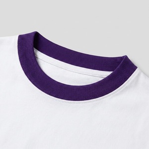 T-shirt blanc pour homme avec imprimé Omega Foil, manches courtes, col rond, coupe classique, décontracté, 100 % coton jersey, bordure contrastante - Product Image 4