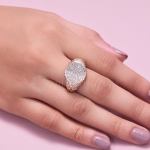 Bague en or blanc avec diamant de laboratoire de qualité supérieure, bijoux fins en diamant, bague à diamant rond pour femmes, provenant d'Inde. - Product Image 5