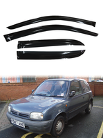 GCS NS707 Visera para Ventana de Nissan March Micra 1992-2002, Juego de 4 Piezas, Protección Solar y Contra la Lluvia, Cinta Adhesiva Doble, Protección Acrílica