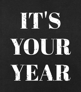 T-shirt homme 100 % coton imprimé, tissu jersey, manches courtes, été, motif 'It's Your Year', noir, avec lettrage sur le devant - Product Image 3