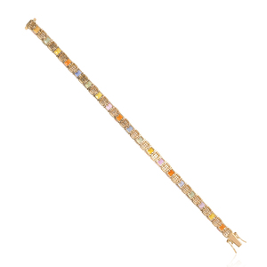 Pulsera de Oro Amarillo de 14k con Múltiples Gemas de Zafiro y Diamantes Naturales, Joyería Fina al por Mayor - Product Image 6