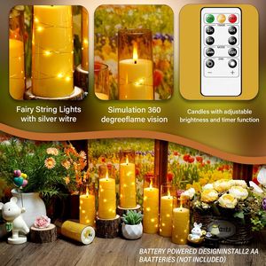 Set di 12 Candele LED Senza Fiamma con Timer, Atmosfera Romantica, Decorazione per la Casa, Candele Acriliche Stabili con Effetto Tremolante - Product Image 2