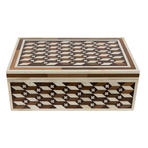 Boîte à bijoux en résine avec incrustation d'os polie, faite à la main, de luxe, FAIZA CRAFT FC-5958, style classique, petite taille, gain de place - Product Image 1