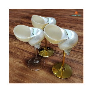 แก้วคริสตัลรูปทรงเปลือกหอย ดีไซน์เอเชียเซน ทำมือ เป็นมิตรต่อสิ่งแวดล้อม เหมาะสำหรับของขวัญทางธุรกิจ ร้านอาหาร โรงแรม รีสอร์ท ขายส่ง ส่งออก - Product Image 6