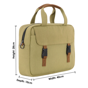 Maletín para Portátil de Lona Encerada al por Mayor con Correas de Cuero Genuino Color Caqui, Maletín Personalizado, Fabricante de Bolsos de Mensajero para Negocios - Product Image 4