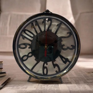 Reloj de Escritorio Circular de Metal Más Vendido, Movimiento de Cuarzo, Funciona con Batería, Diseño Tradicional, Función de Alarma Silenciosa - Product Image 4