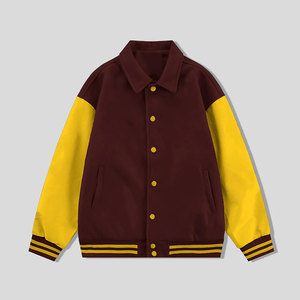 Genuine Leather Made Custom Collar Design Men Varsity Jacket Custom Pattern Quick Dry Material Made Men Varsity Jacket - Product Image 1