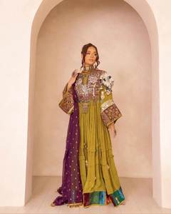 Robes Afghanes Kuchi 2026 sur Mesure pour Femmes – Tenue de Mariage et de Fête Brodé à la Main, Respirant, Grande Taille, Maxi Robe Afghane - Product Image 4