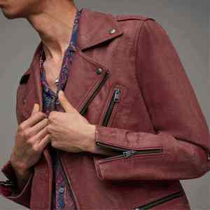 Veste d'hiver pour homme en coton bordeaux, coupe classique, couleur unie, avec col montant et boutons recouverts, coupe-vent, respirante et écologique - Product Image 6