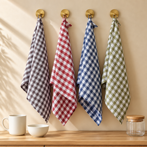 <b>Gingham</b> Classic Style Kitchen Dish Towel-100% Pure Linen Drying <b>Cloth</b> with Hanging Loop for Utensils and <b>Table</b> Use - Product Image 5
