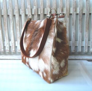 Leather Hair On Tote Bag Cowhide <b>Handbag</b> Women Shoulder Purse Fashion Stylish Daily Tote Bag LHTB-0104 - Product Image 5