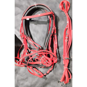 À VENDRE : Ensemble de bride et de harnais d'endurance en PVC pour cheval, harnais et bride arabes, couleur rouge, 15 $, carte de crédit acceptée - Product Image 3