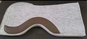 GN EXPORT Tapis de selle d'équitation western polyvalent avec insert en cuir marron, en feutre gris et doublure en polaire pour l'équitation - Product Image 3