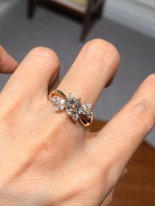 Bague en cluster de diamants taille Asscher de 1,01 carat, motif flocon de neige, cultivés en laboratoire, en or massif 14 carats, bijoux fins pour demande en mariage, pour la mariée - Product Image 2