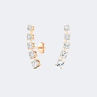 Pendientes de Diamantes Cultivados en Laboratorio de 1.10 CTW, Corte Brillante, Plata de Ley 925, Color E F, Claridad VS VVS, Certificados por IGI, Joyas TAURUS