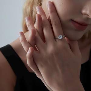 Moissanite Ring 925 Sterling Silver Engagement Ring Wedding Ring Anniversary Gift Promise Ring For Women - Product Image 5