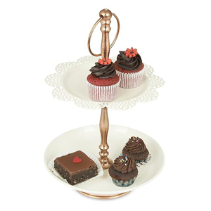Support à gâteaux et cupcakes à 2 niveaux, support de service polyvalent en acier doux, plateau de service multicouche pour desserts - Product Image 2