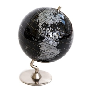 Globe terrestre décoratif noir et argenté pour la maison, le bureau, la salle d'étude, la décoration de bureau - Product Image 1