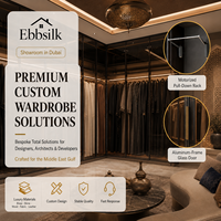 Armoire de luxe pour villa, cadre en aluminium design, porte vitrée battante, pleine hauteur du sol au plafond, taille personnalisée pour chambre à coucher