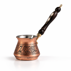 Handmade Black Copper Turkish Coffee Pot Cezve Ibrik Wooden Handle <b>Arabic</b> Greek Espresso Coffee Maker Milk Warmer Gift Pot - Product Image 1